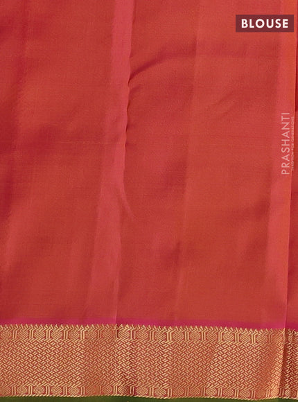 Yellow & Pink Pure Kanchipuram Silk -Butta