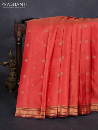 Orange & Jamun Pure Kanchipuram Silk-Butta