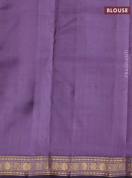 Orange & Jamun Pure Kanchipuram Silk-Butta