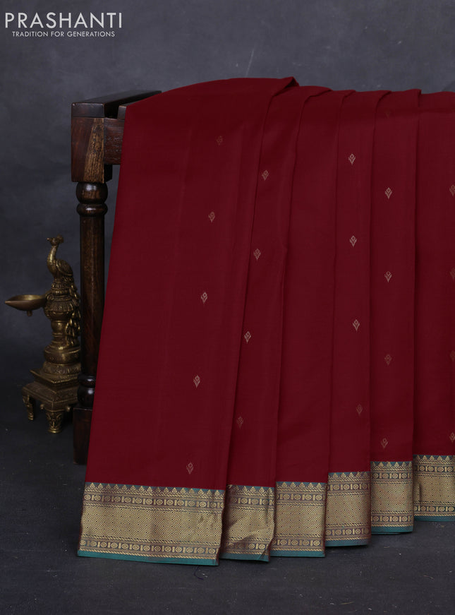 Maroon & Green Pure Kanchipuram Silk-Butta
