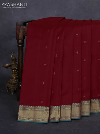 Maroon & Green Pure Kanchipuram Silk-Butta