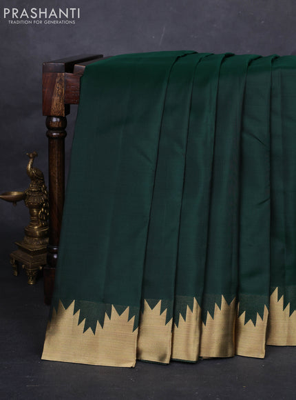 Green Pure Kanchipuram Silk-Temple