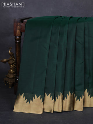 Green Pure Kanchipuram Silk-Temple