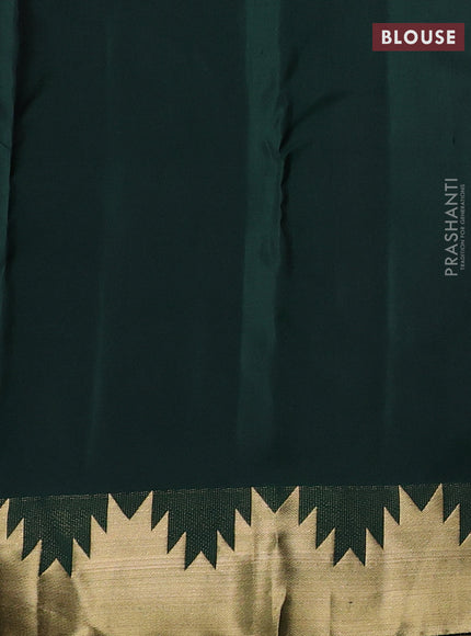 Green Pure Kanchipuram Silk-Temple
