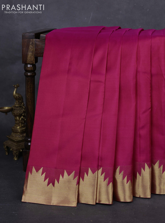 Pink Pure kanchipuram Silk-Temple