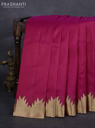 Pink Pure kanchipuram Silk-Temple