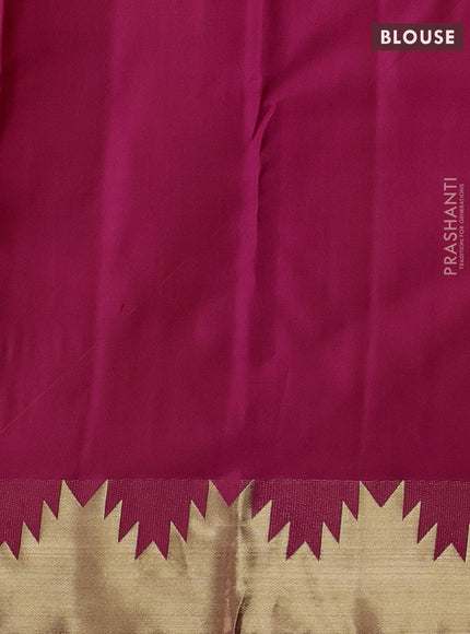 Pink Pure kanchipuram Silk-Temple