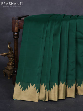 Green Pure Kanchipuram Silk-Temple