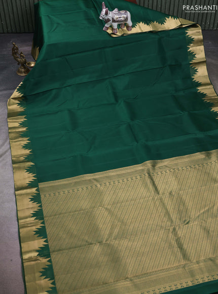 Green Pure Kanchipuram Silk-Temple