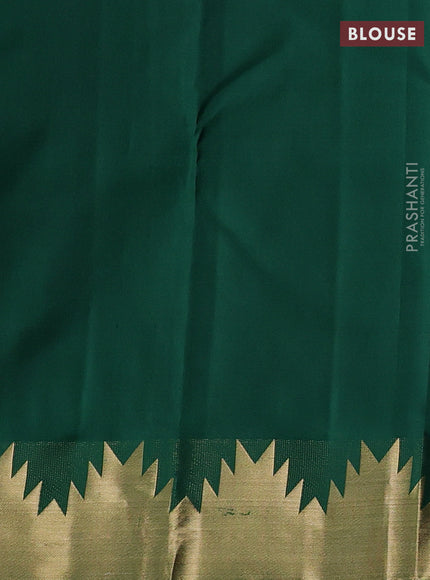 Green Pure Kanchipuram Silk-Temple