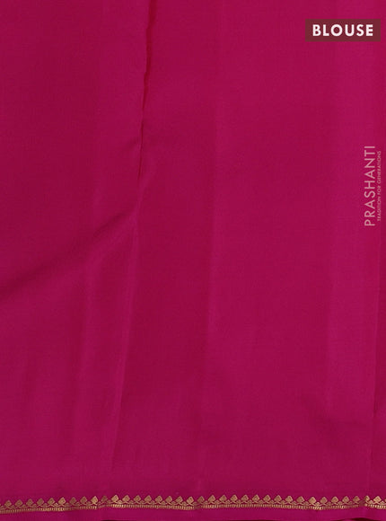 Mustard Yellow & Pink Pure Kanchipuram Silk-Butta