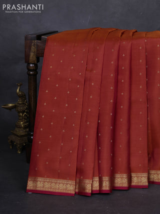 Orange & Maroon Pure Kanchipuram Silk-Butta