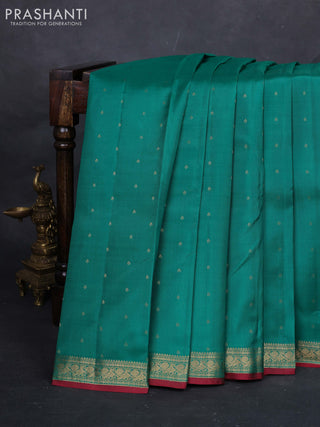 Green & Maroon Pure Kanchipuram silk-Butta