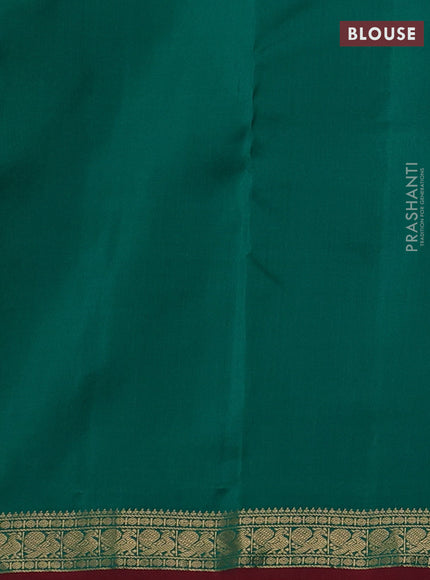 Green & Maroon Pure Kanchipuram silk-Butta