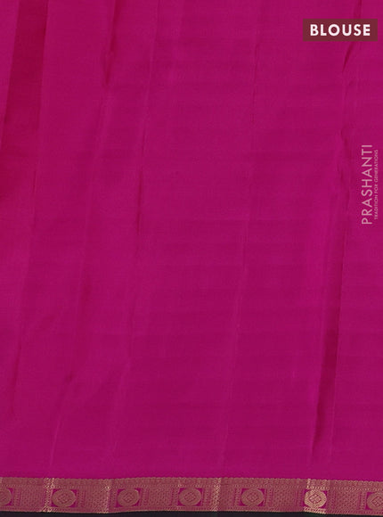 Peach Pink & Green Pure Kanchipuram Silk-Butta