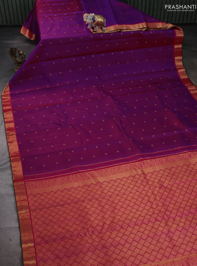 Purple & Pink Pure Kanchipuram Silk-Butta