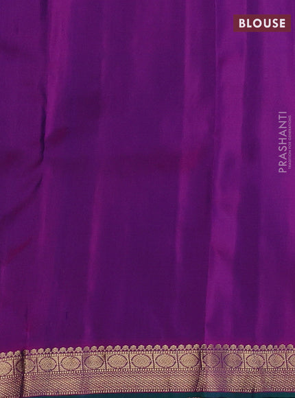 Blue & Purple Pure Kanchipuram Silk-Butta