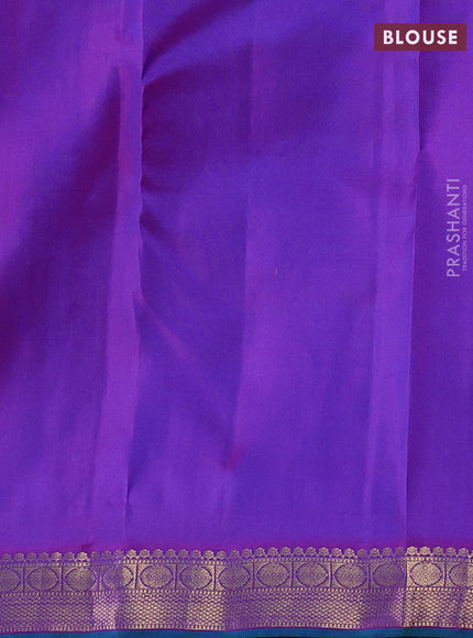 Blue & Purple Pure Kanchipuram Silk-Butta
