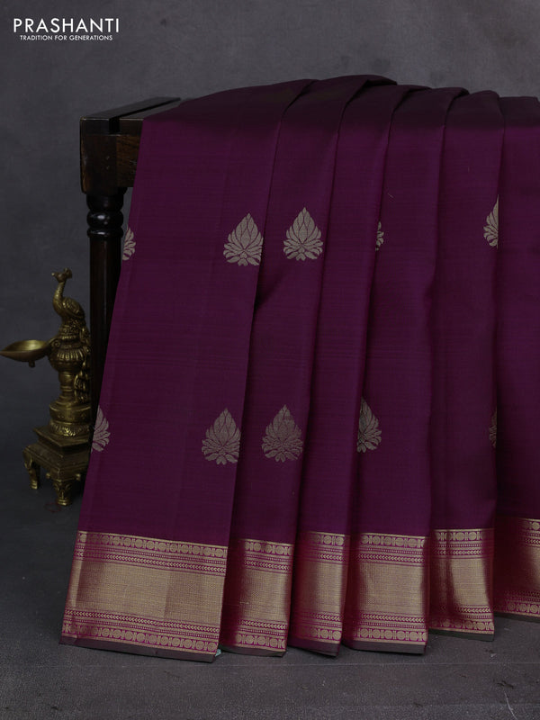 Magenta Pink & Pink Pure Kanchipuram Silk - Buttas