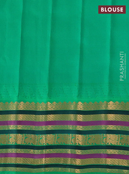 Pink & Green Gadwal Silk - Buttas