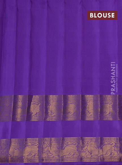 Red & Lavender Gadwal Silk Saree