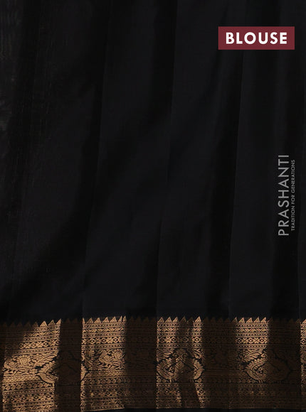 Beige & Black Gadwal Silk - Checks