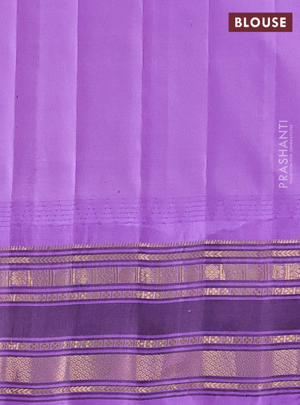 Blue & Lavender Gadwal Silk - Checks
