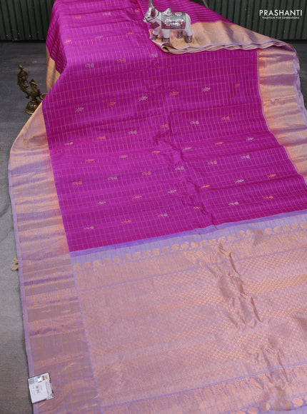 Pink & Lavender Gadwal Silk - Checks
