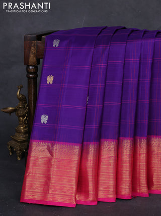 Violet & Pink Gadwal Silk - Checks