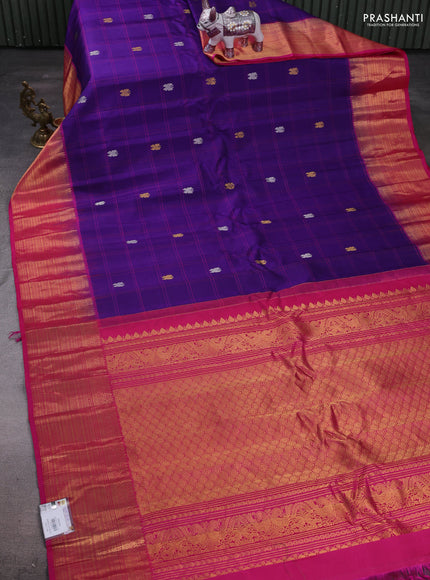 Violet & Pink Gadwal Silk - Checks