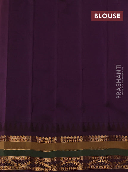 Orange & Wine Gadwal Silk - Checks
