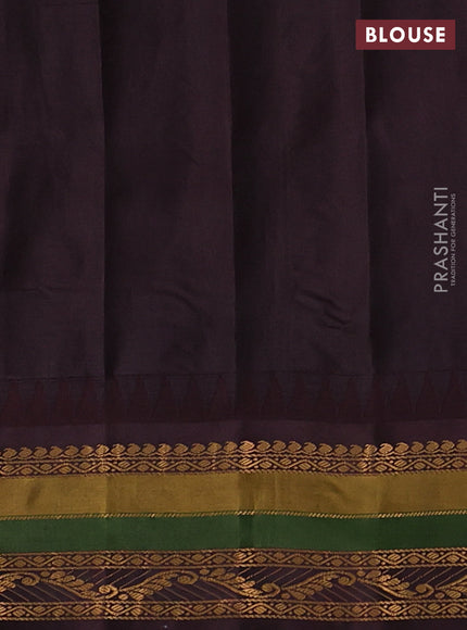 Pale Yellow & Coffee Brown Gadwal Silk -Checks