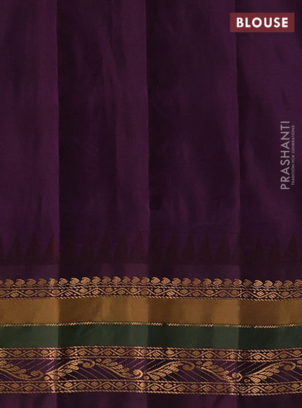 Grey & Wine Gadwal Silk - Checks