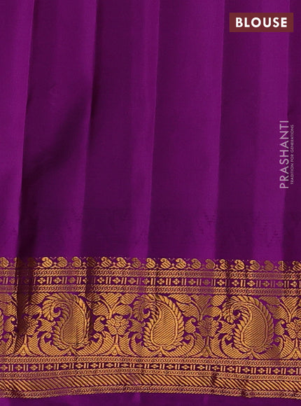 Cs Blue & Purple Gadwal Silk - Buttas