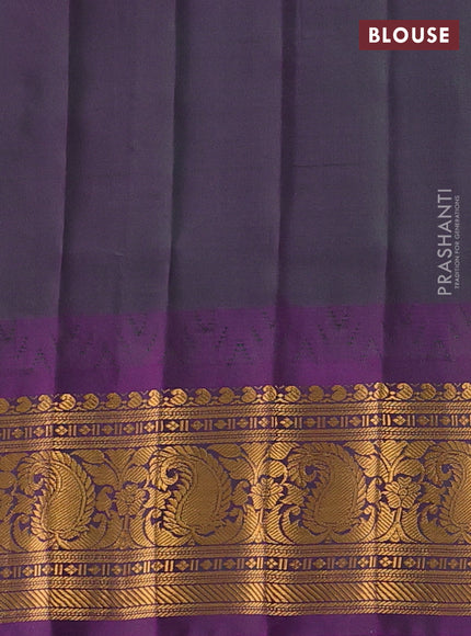 Cs Blue & Purple Gadwal Silk - Buttas