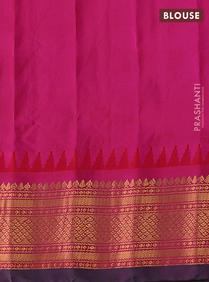 Green & Pink Gadwal Silk - Buttas