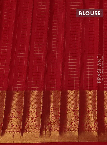 Cs Blue & Red Gadwal Silk - Checks