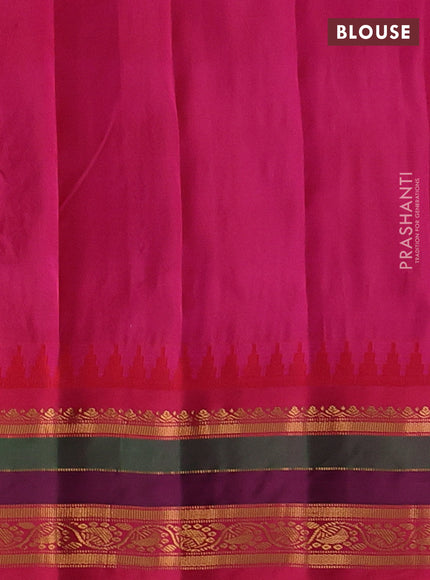 Cs Blue & Pink Gadwal Silk- Buttas