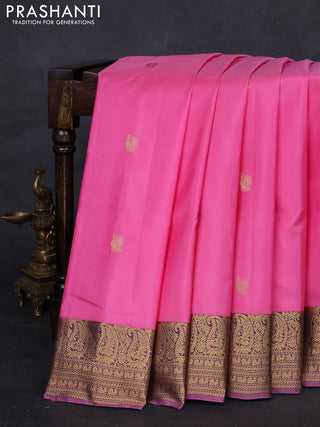 Pink & Mauve Pink Gadwal Silk - Buttas