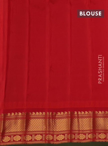 Black & Red Gadwal Silk Saree