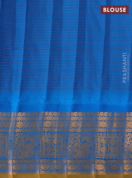 Pink & Cs Blue Gadwal Silk - Checks