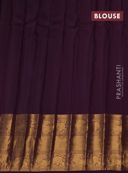 Orange & Purple Gadwal Silk - Checks