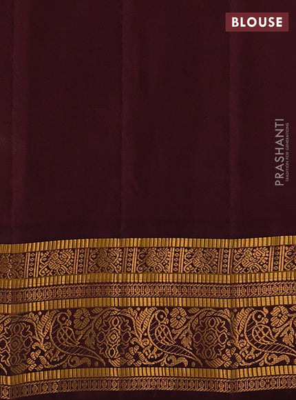 Beige & Maroon Gadwal Silk - Buttas