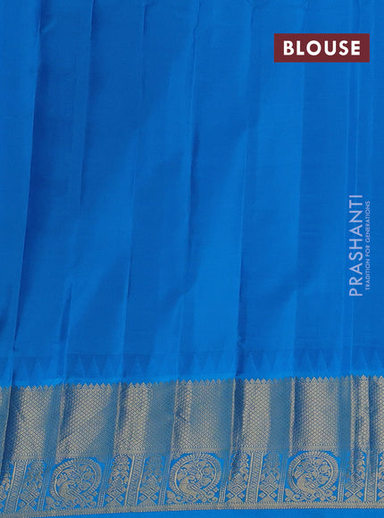 Black & Cs Blue Gadwal Silk - Checks