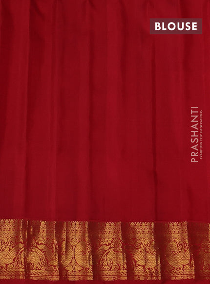 Pale Yellow & Red Gadwal Silk - Checks