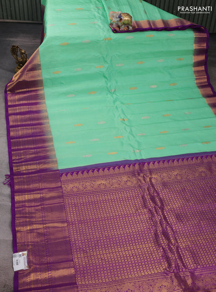 Teal Green & Magenta Pink Gadwal Silk - Checks