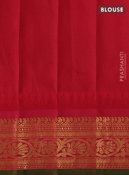 Blue & Red Gadwal Silk - Checks