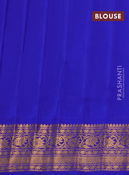 Pink & Blue Gadwal Silk - Buttas