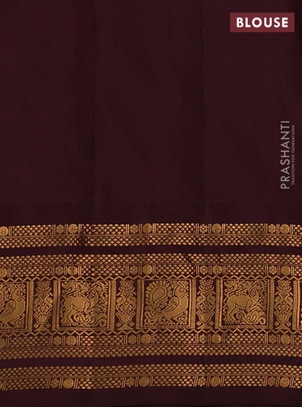 Rust & Coffee Brown Gadwal Silk - Buttas