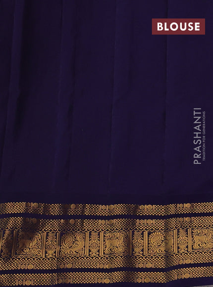 Pink & Navy Blue Gadwal Silk - Buttas